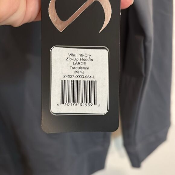 TLF apparel vital infi-dry zip up hoodie turbulence gray size large NWT - Picture 3 of 5